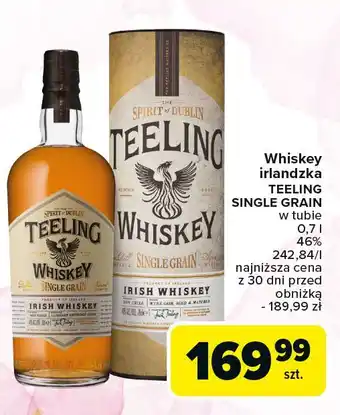 Carrefour Whiskey + tuba Teeling Irish Single Grain oferta