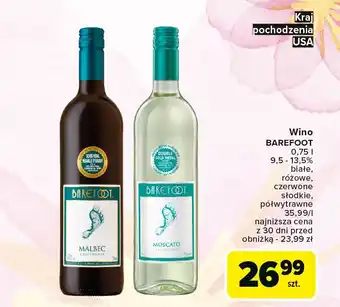 Carrefour Wino Barefoot Moscato oferta