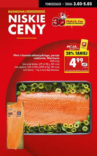 Biedronka Łosoś atlantycki świeży filet Marinero oferta