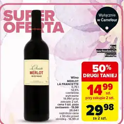 Carrefour Wino La Francette Merlot oferta