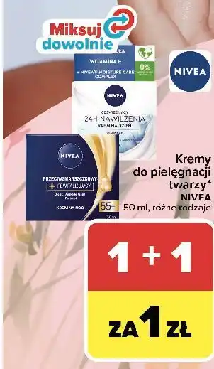 Carrefour Krem przeciwzmarszczkowy + rewitalizujący z olejkiem awokado 55+ noc Nivea oferta