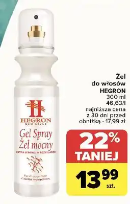 Carrefour Żel do włosów w sprayu mocny Hegron New Style oferta