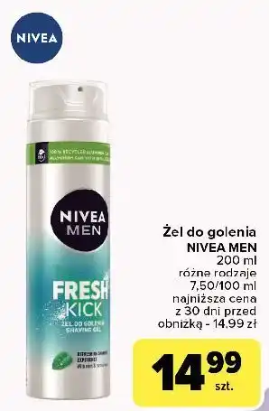 Carrefour Żel do golenia Nivea Men Fresh Kick oferta