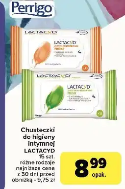 Carrefour Chusteczki do higieny intymnej Lactacyd Fresh oferta