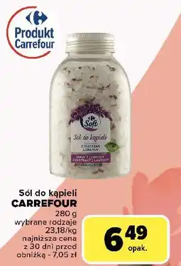 Carrefour Sól do kąpieli z płatkami lawendy Carrefour Soft oferta