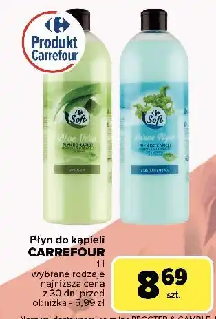 Carrefour Płyn do kąpieli marine algae Carrefour Soft oferta