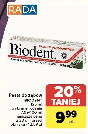 Carrefour Pasta do zębów przeciw parodontozie Biodent oferta