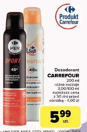 Carrefour Dezodorant sport Carrefour Men oferta