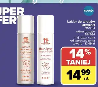 Carrefour Lakier do włosów perfect hold Hegron oferta