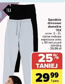 Carrefour Spodnie dresowe damskie rozm. s-xl Tex oferta