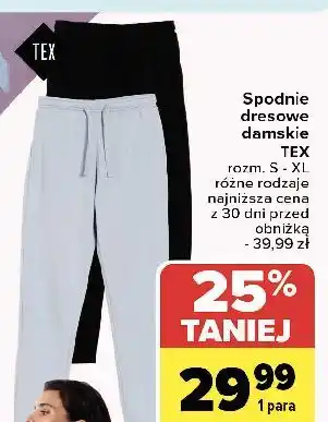 Carrefour Spodnie dresowe damskie rozm. s-xl Tex oferta