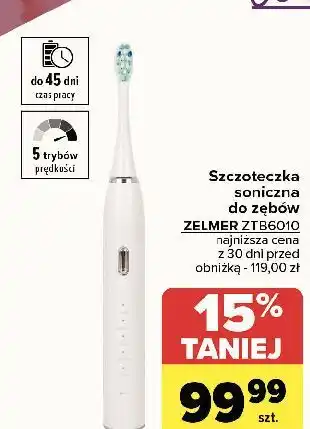 Carrefour Szczoteczka soniczna ztb6010 Zelmer oferta