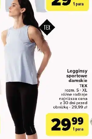 Carrefour Legginsy sportowe damskie s-xl Tex oferta