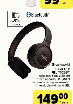 Carrefour Słuchawki 525t black Jbl oferta