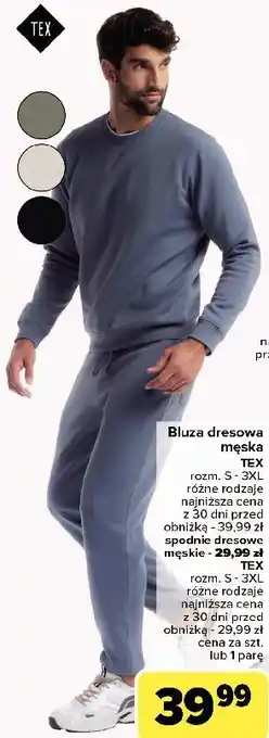 Carrefour Spodnie dresowe męskie s-xxl Tex oferta