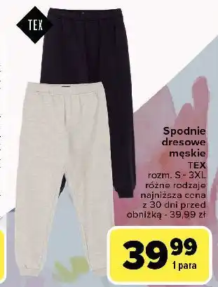 Carrefour Spodnie dresowe męskie s-3xl Tex oferta