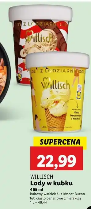 Lidl Lody ciasto bananowe z marakują Willisch oferta