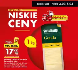 Biedronka Ser gouda plastry Światowid oferta