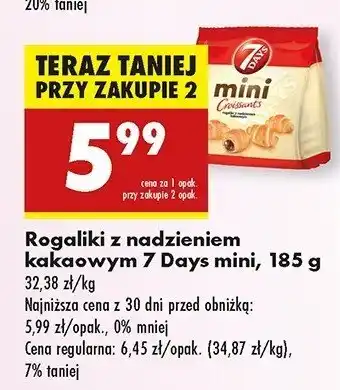 Biedronka Mini rogaliki z nadzieniem kakaowym 7 days oferta