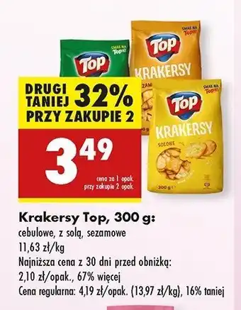 Biedronka Krakersy solone Top pub Top (biedronka) oferta