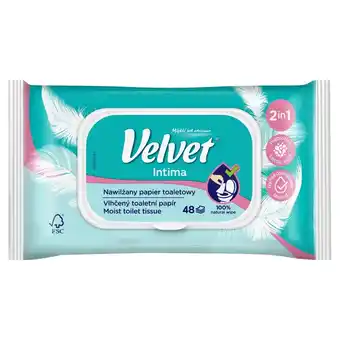 Carrefour Velvet Intima Nawilżany papier toaletowy 48 sztuk oferta