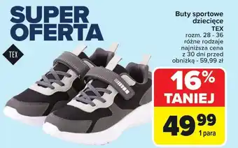 Carrefour Buty sportowe dziecięce TEX oferta