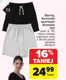 Carrefour Szorty sportowe damskie TEX oferta