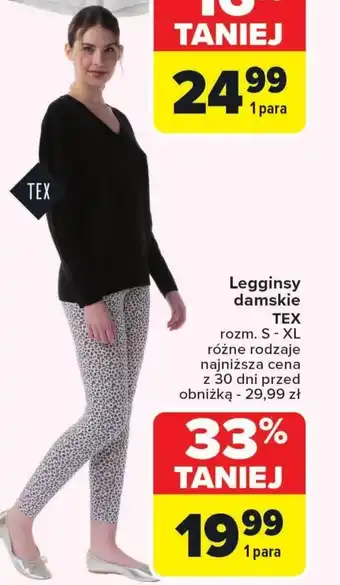 Carrefour Legginsy damskie TEX oferta