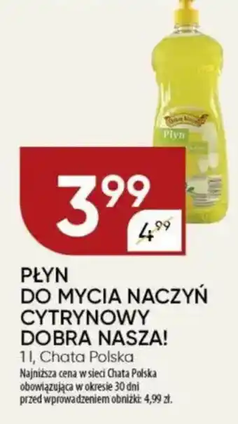 Chata Polska Płyn do mycia naczyń cytrynowy dobra nasza! chata polska oferta