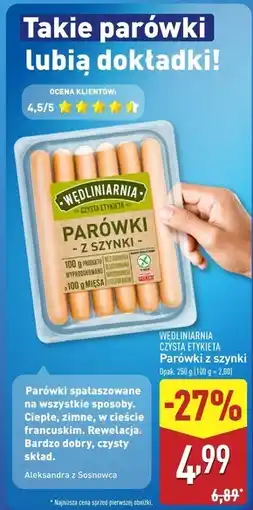 ALDI Parówki Wędliniarnia oferta