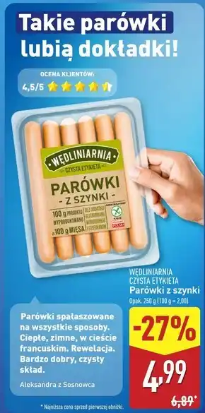 ALDI Parówki Wędliniarnia oferta