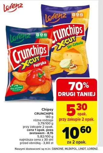 Carrefour Chipsy ser-cebula Crunchips X-Cut oferta