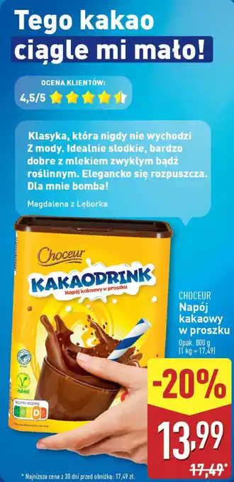 ALDI CHOCEUR Napój kakaowy w proszku oferta