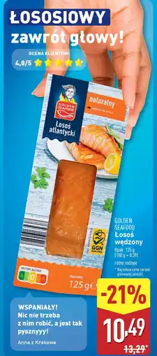 ALDI GOLDEN SEAFOOD Łosoś wędzony oferta