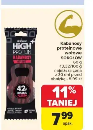 Carrefour Kabanosy wołowe Sokołów High Protein oferta