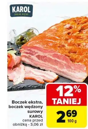 Carrefour Boczek wędzony surowy Karol oferta