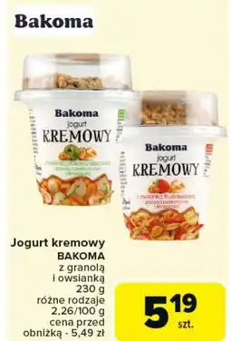 Carrefour Jogurt jabłkowy z granolą Bakoma Kremowy oferta