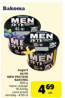 Carrefour Jogurt jagodowy Bakoma Men Skyr Protein oferta