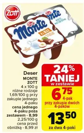 Carrefour Deser śmietankowy Zott Monte White oferta