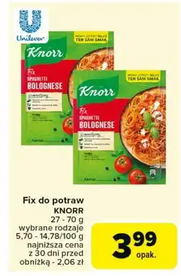 Carrefour Spaghetti bolognese Knorr Fix oferta