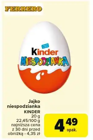 Carrefour Jajko niespodzianka Kinder Niespodzianka oferta