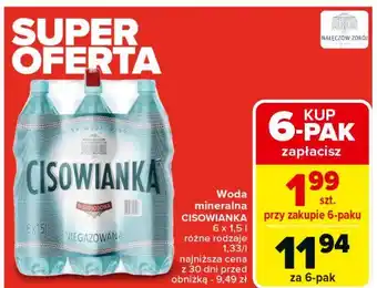 Carrefour Woda lekko gazowana Cisowianka oferta