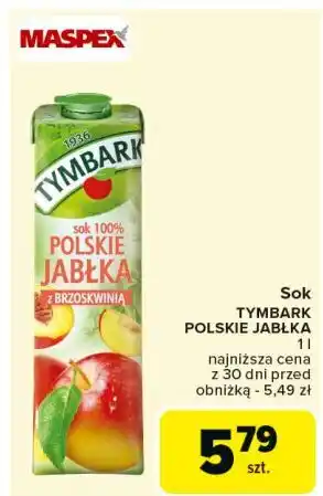 Carrefour Sok 100% polskie jabłka z brzoskwinią Tymbark 1936 oferta