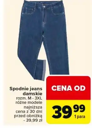 Carrefour Spodnie damskie jeans m-3xl oferta