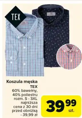 Carrefour Koszula męska s-3xl Tex oferta