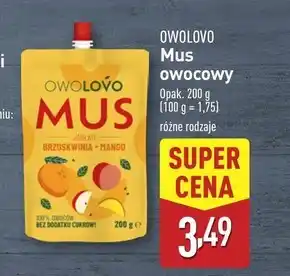 ALDI OWOLOVO Jabłkowo Mus owocowy 200 g oferta