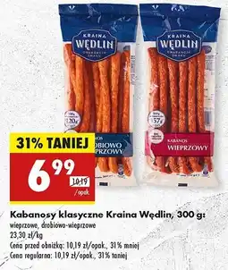 Biedronka Kabanosy klasyczne wieprzowe Kraina wędlin oferta