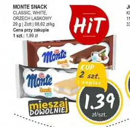 Słoneczko Monte snack classic, white, orzech laskowy Zott oferta