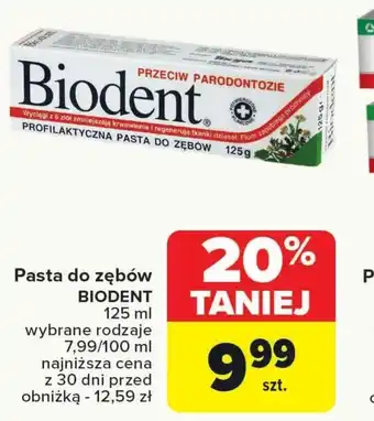 Carrefour Pasta do zębów Biodent oferta