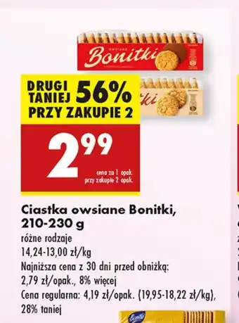 Biedronka Ciastka owsiane Bonitki oferta